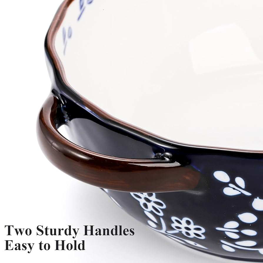 Amazon.com | Mezchi 4 Pack Ceramic Soup Bowls with Handles