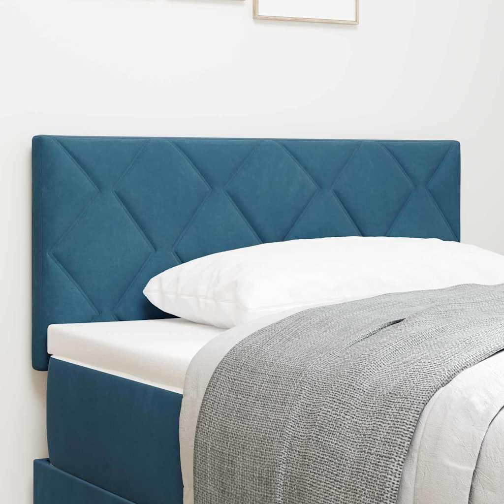 Tête de lit LED Bleu foncé 90 cm en Velours avec éclairage RGB réglable, Cadre en Bois d'ingénierie et pin Massif, Design Moderne pour Chambre, décor, Confort et Rangement