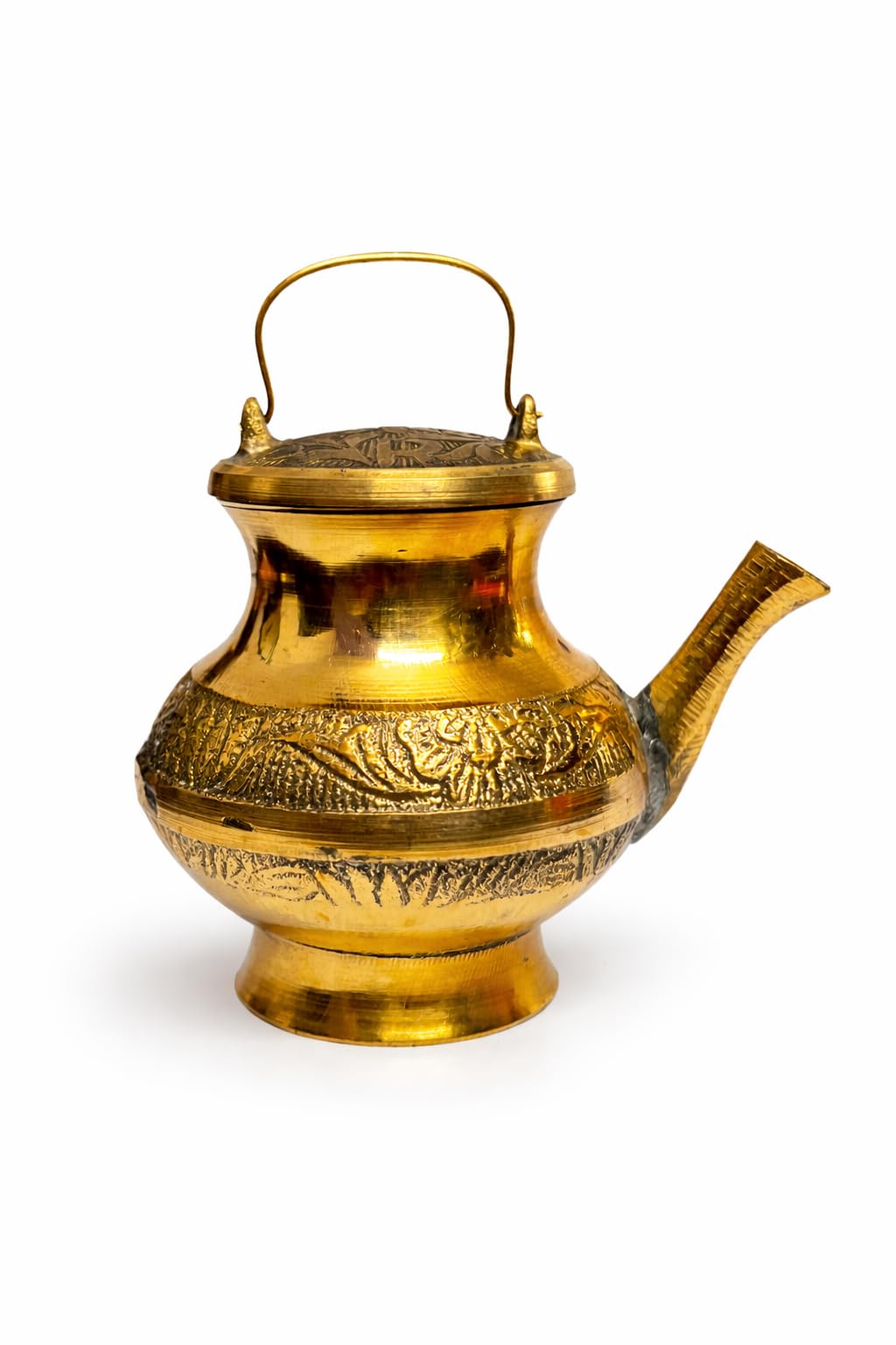Seno Brass gangajali lota BrassWth Lid and toti | Chota Kalashi for Pooja, Temple, Brass Gangajal loti | Small Size kamandal (Pack of 1) Size- 3inch-image-35