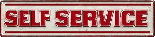 Letrero vintage de metal retro de autoservicio para decoración del hogar, elegantes placas de arte de pared, regalo para el hogar, baño, cocina y