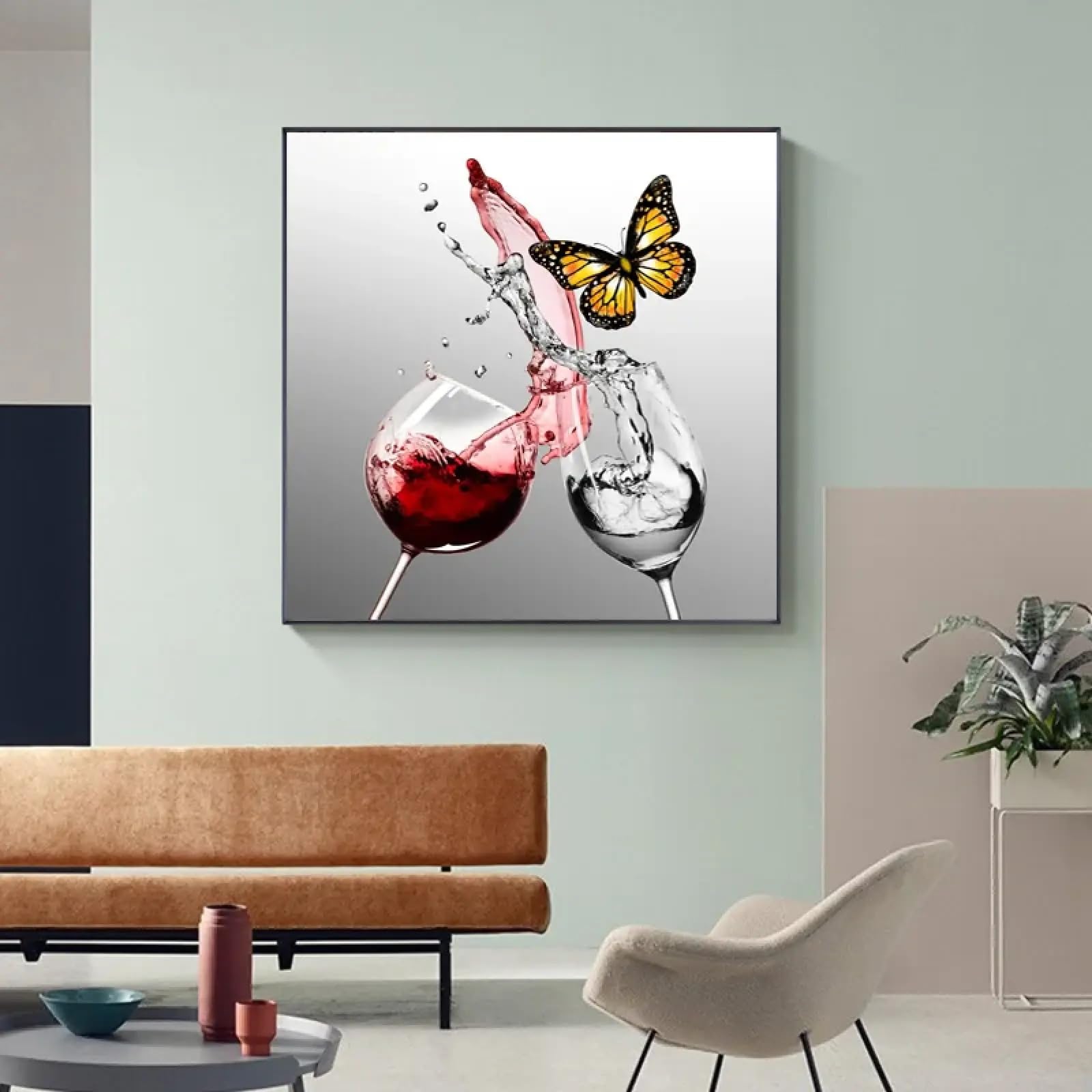 Tableaux d'art mural vin rouge et or 65x65 cm de qualité supérieure - 7