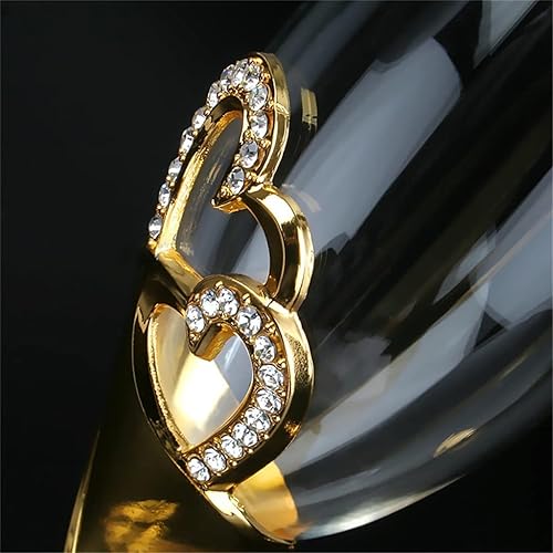 Miniatura 6 de ZHUHW - Juego de copas de cristal de champán de 68fl oz para parejas regalo de boda fiesta vasos de cristal suministros de bar copas de vino dorado