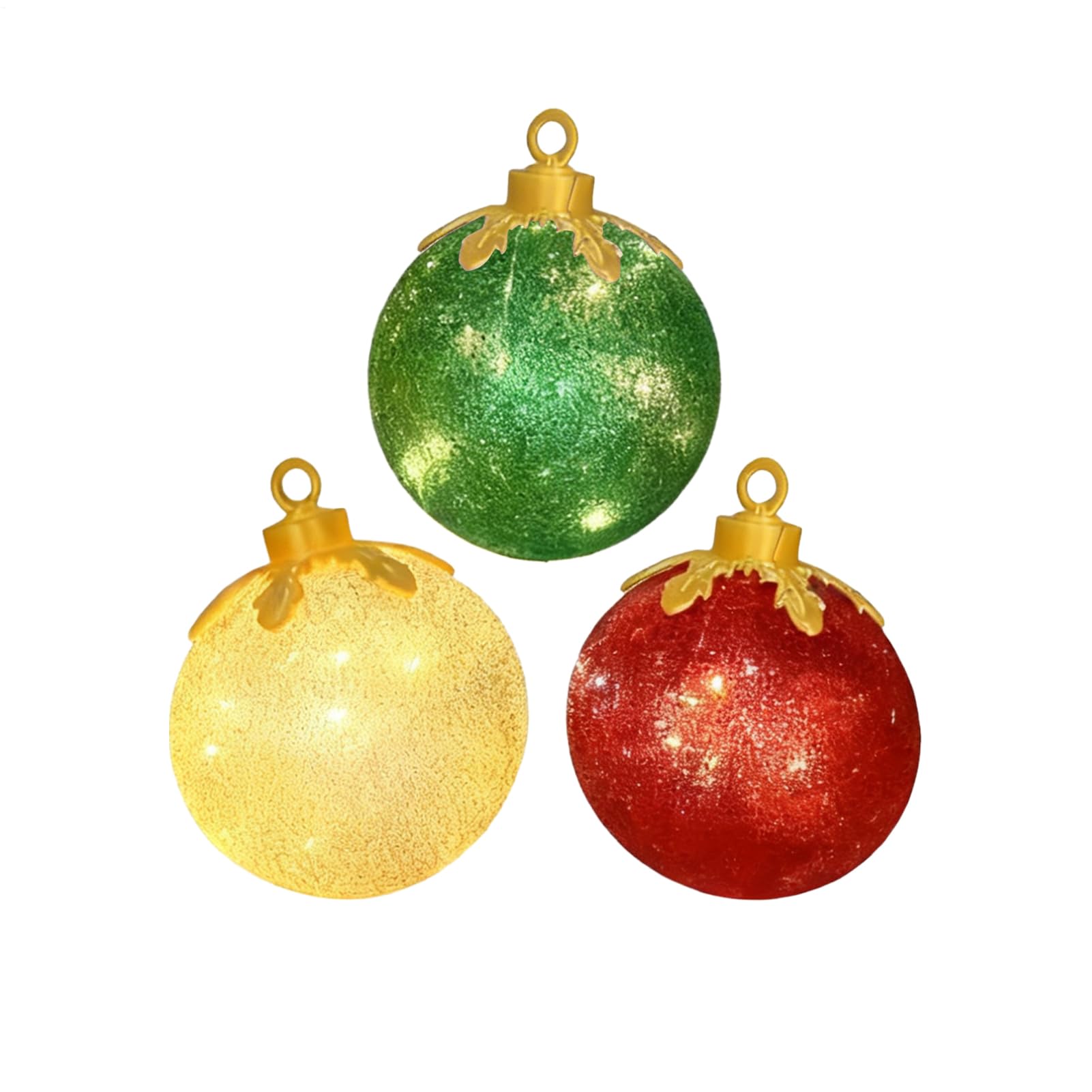 Décoration de bureau lumineuse pour salon et cheminée de Noël chaleureuse | Lot de 3
