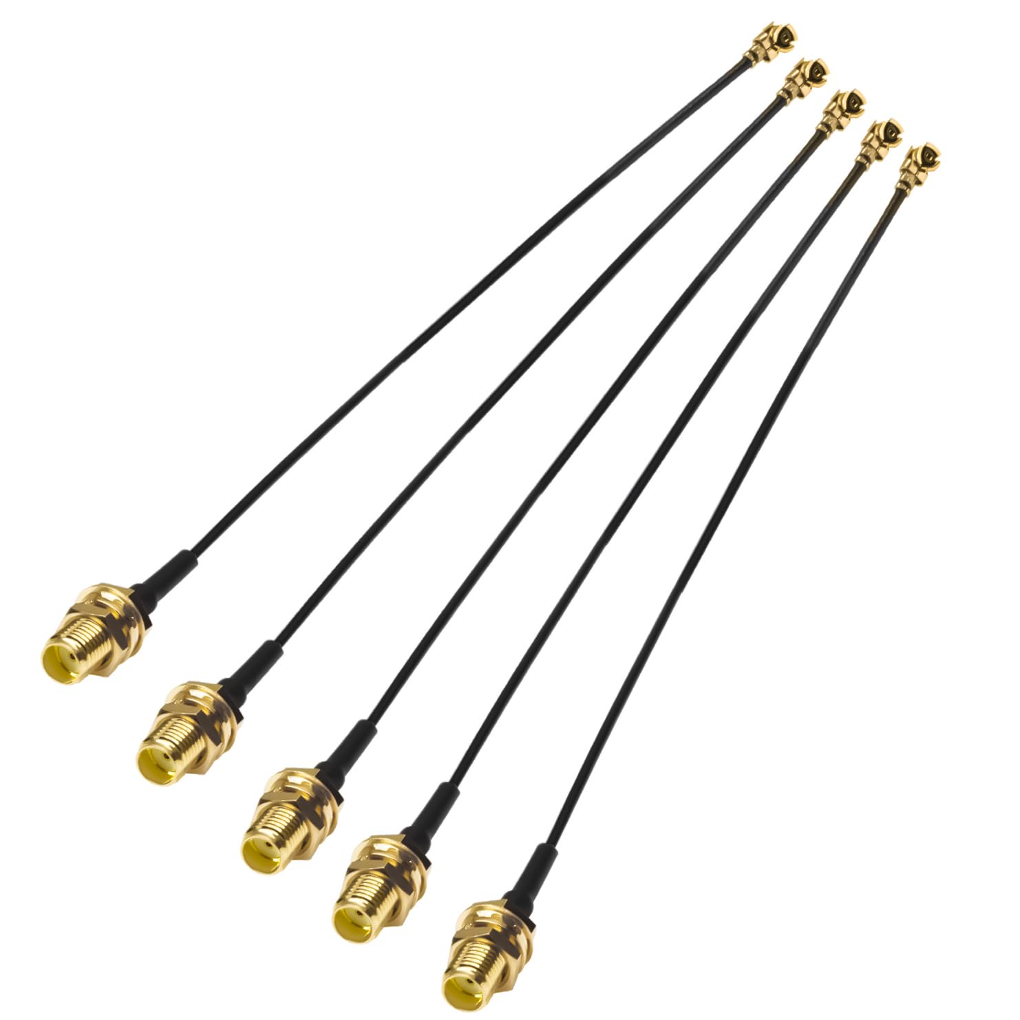 5 sztuk MHF4 UFL do SMA 12-calowy SMA żeński do U.FL IPX 0,81 mm Kabel koncentryczny UFL IPX-4 o niskiej stratności przedłużacz do radia, anteny, mini PCI