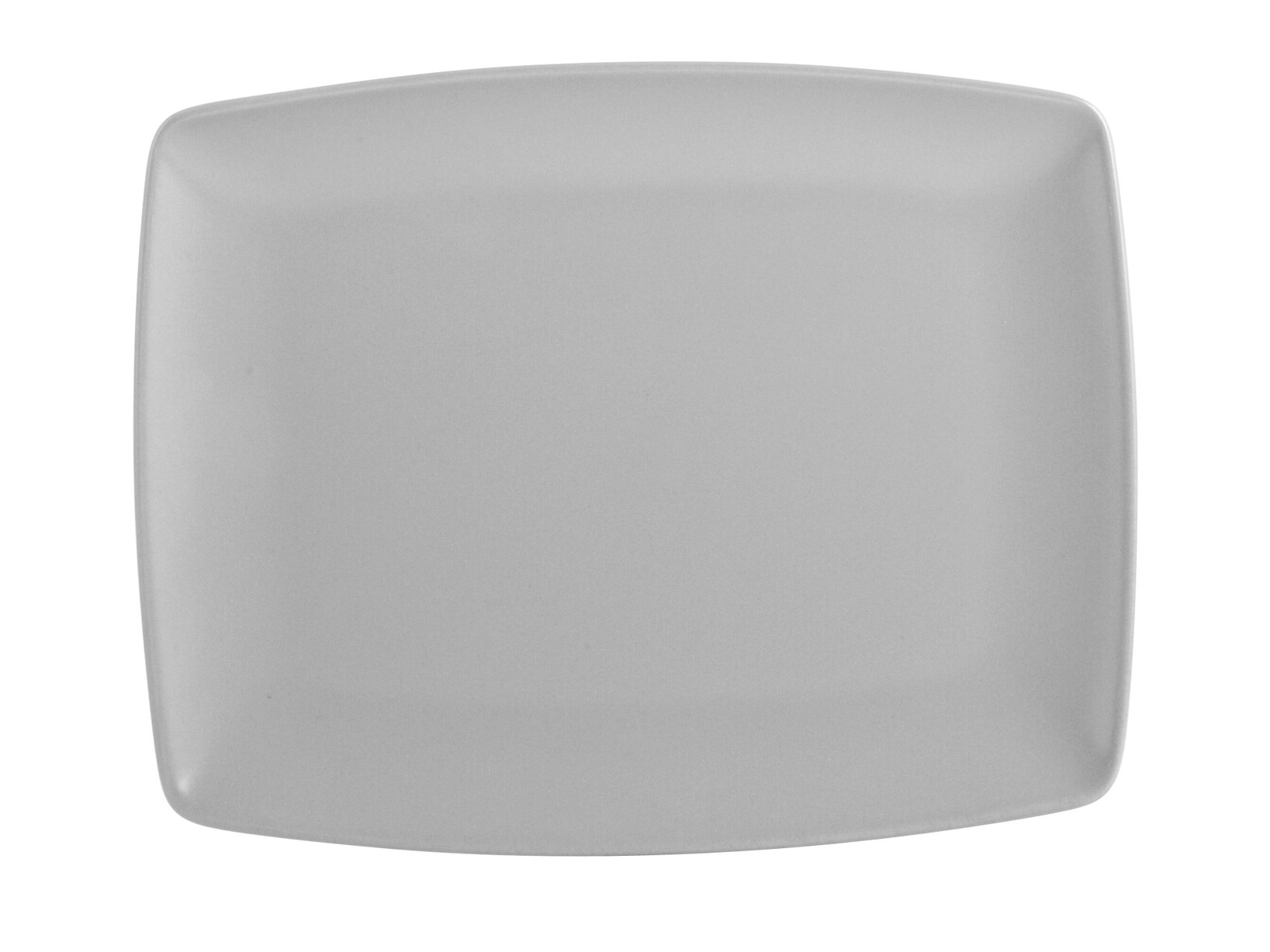 H&H Boston Set of 6 Rectangular Plates, Stoneware, Grey, 25 x 15 cm
