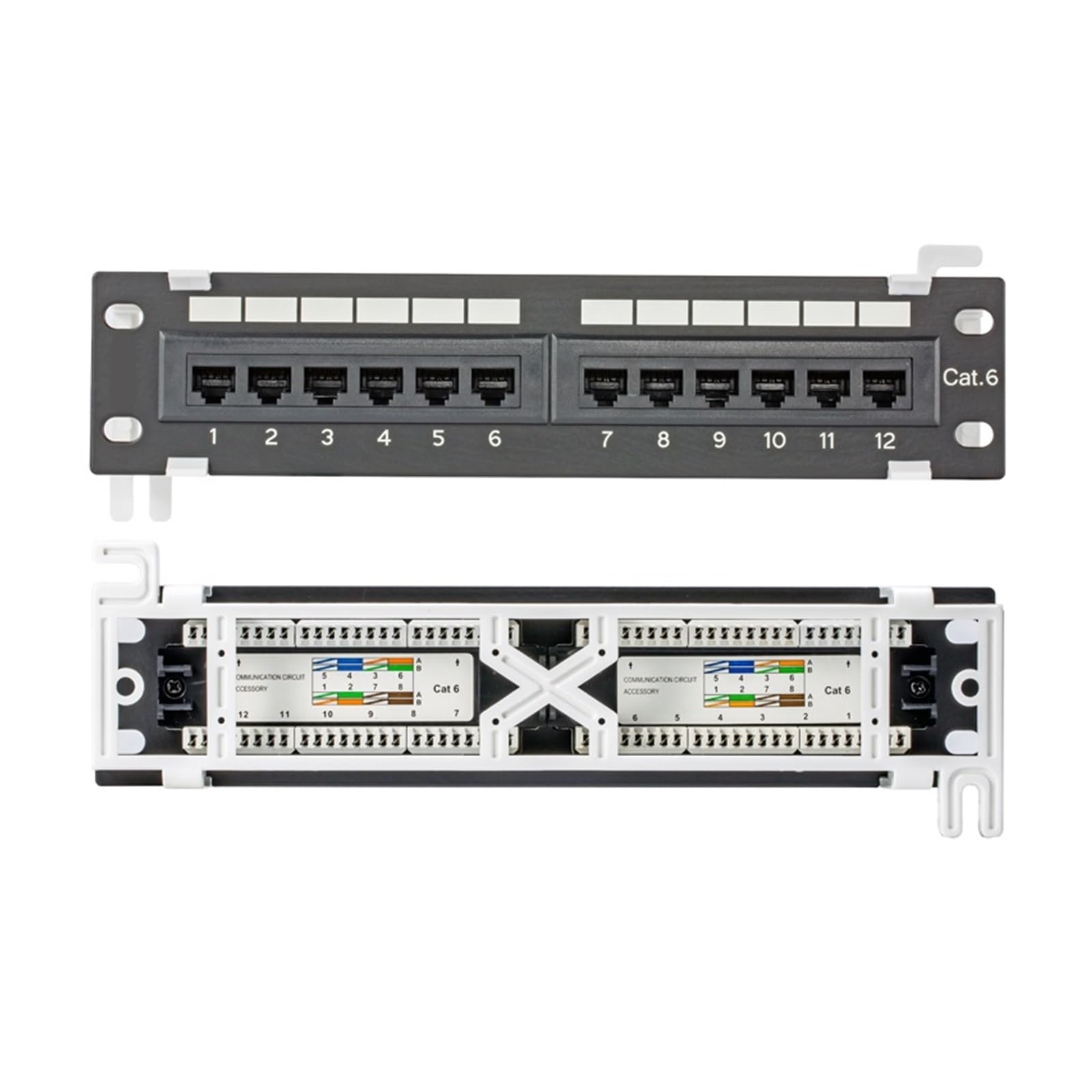 Pannello patch modulare CAT6 da 10 pollici e 12 porte