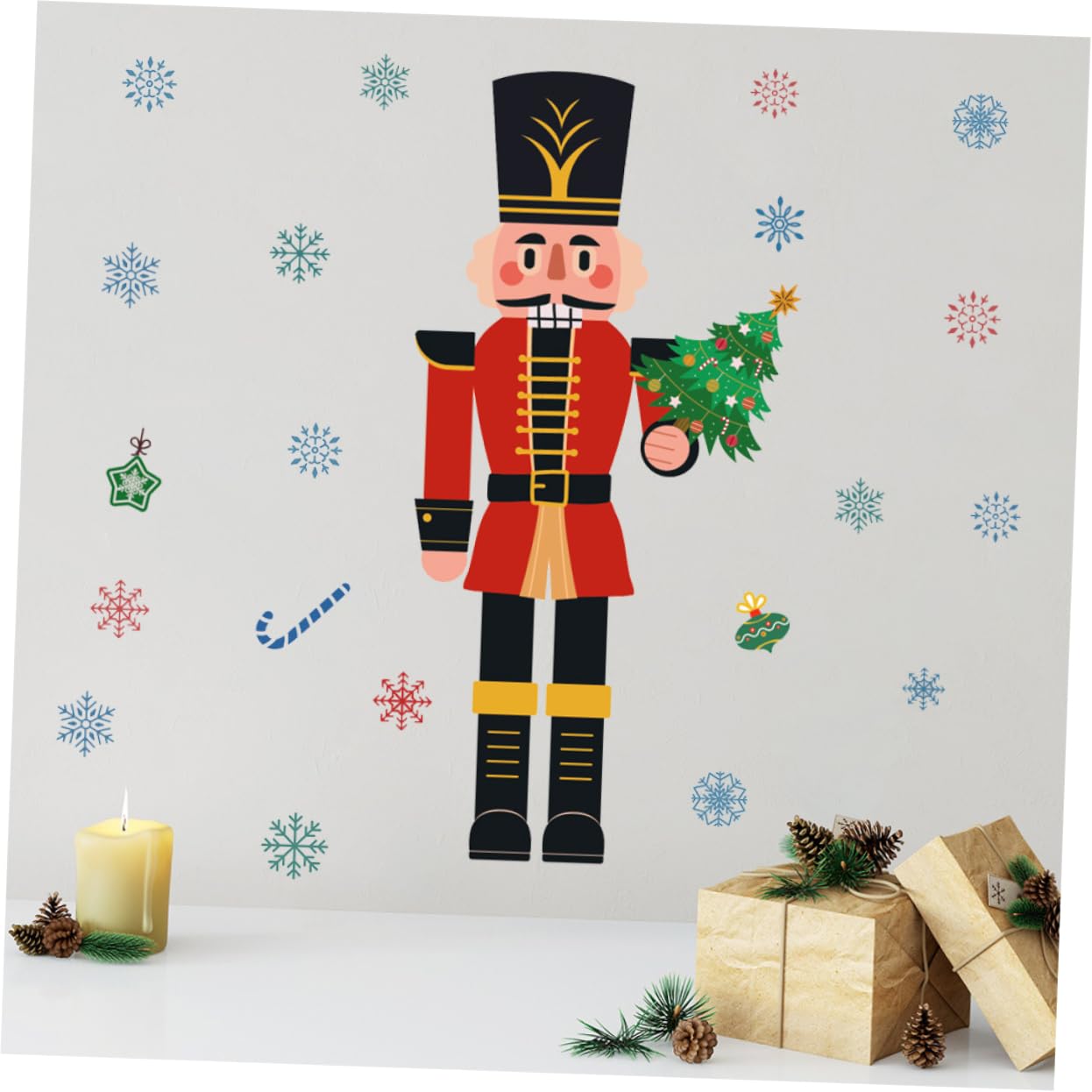 Zerodeko 5stücke Weihnachtlicher Fensteraufkleber Mit Nutcracker-design Selbstklebend Und Abnehmbar Für Dekoration Von Türen Und Wänden Für Festliche Ihrem Zuhause Oder Geschäft
