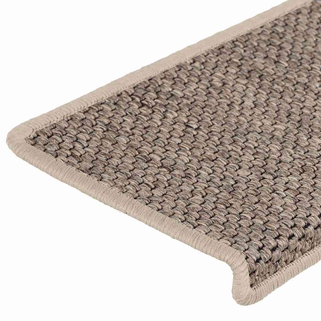Naklejki na schody dywan wygląd sizalu 30 sztuk 65 x 21 x 4 cm ciemny beż