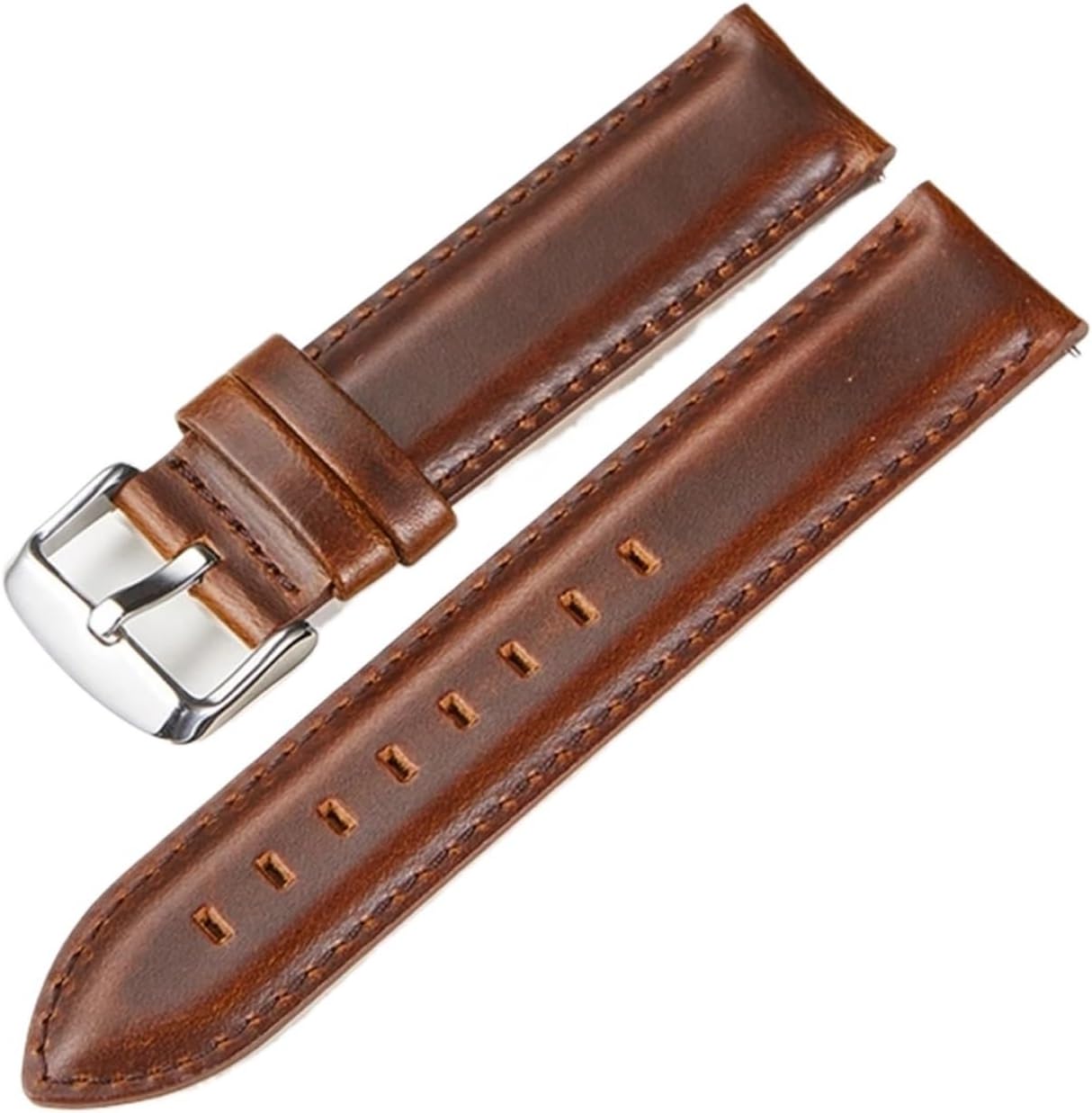 yingyingjia Genuine Leather Watchband 18mm 20mm 22mm Black Brown Oil Wax Cowhide Watch Band Quick Release Strap For Men Watch Accessories
