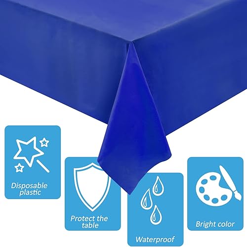 Miniatura 3 de Juexica 12 manteles de plástico desechables de 54 x 108 pulgadas, impermeables, de plástico para Navidad, tema oceánico, suministros de fiesta de