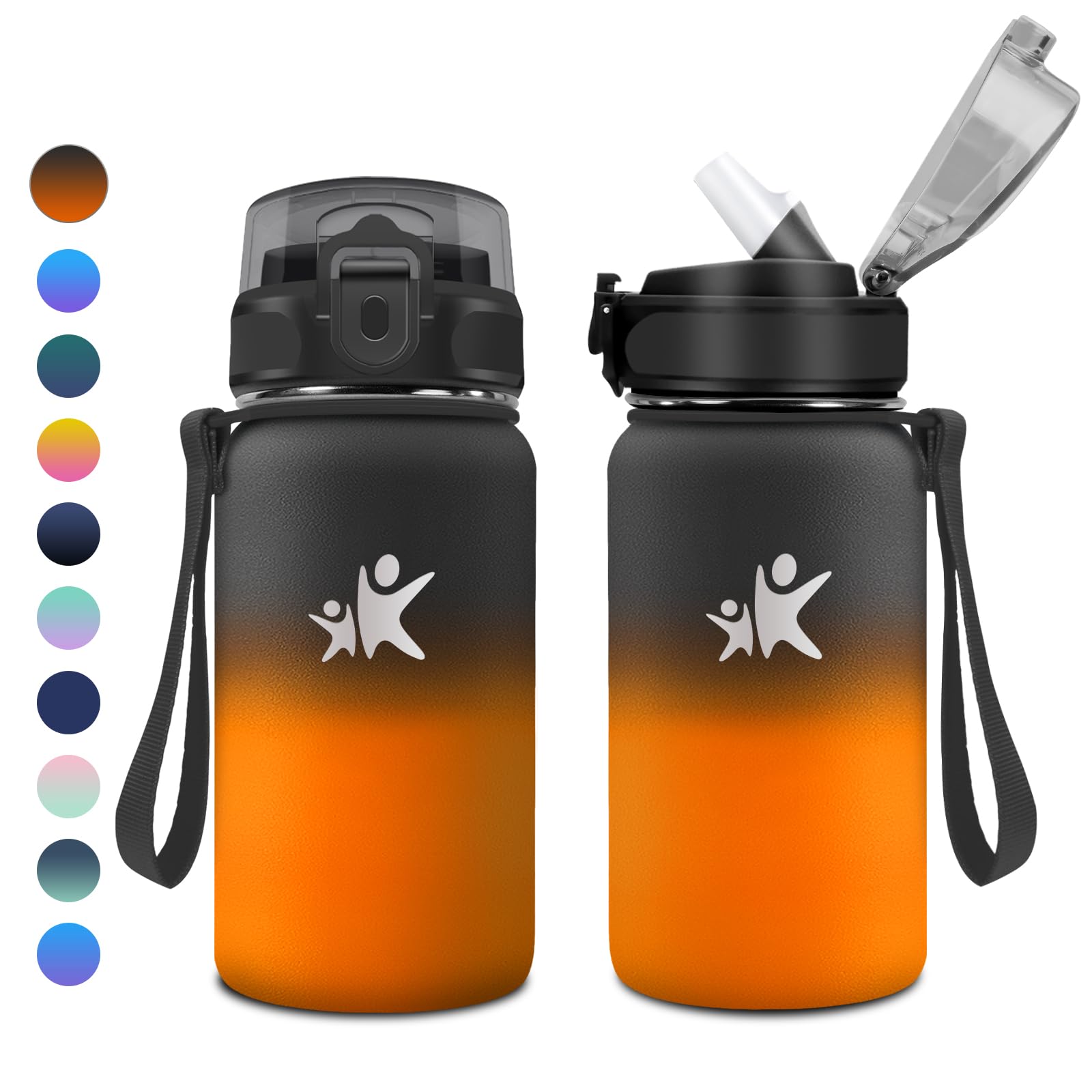 KollyKolla Borraccia Termica 500ml, a Prova di Perdite, Borracce Termiche con Cannuccia, Riutilizzabile, Facile Pulizia, senza BPA, Borraccia per Bambini, Adulto, Campeggio, Scuola, Ufficio