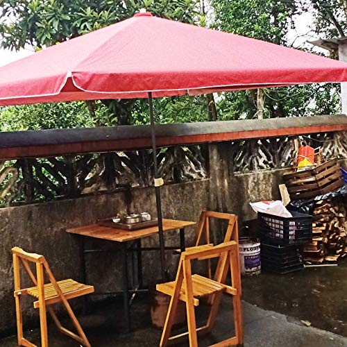 Summer Large Parasol Double-layer Umbrella Cloth, Outdoor Rectangle Collapsible Parasol Canopies Shade For Beach, Garden, Patio, Market, 200 X 200CM, 220 X 180CM (Red 2.2m*1.8m) - Afbeelding 6