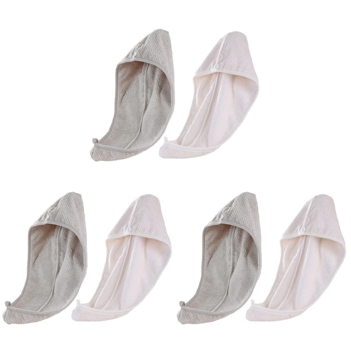 FRCOLOR 6pièces Serviette Microfibre pour des Cheveux Bonnet Absorbant pour Cheveux Longs Aléatoires