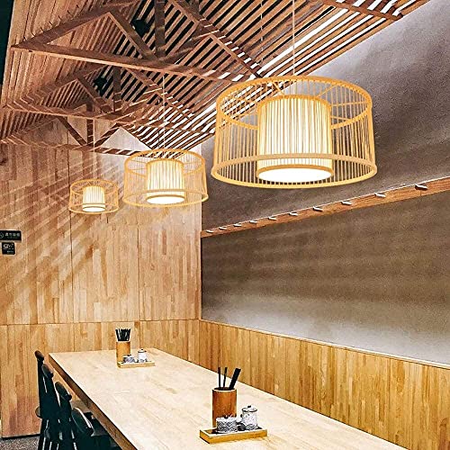 Lámpara de techo de bambú natural para iluminar y decorar salas de estar 5