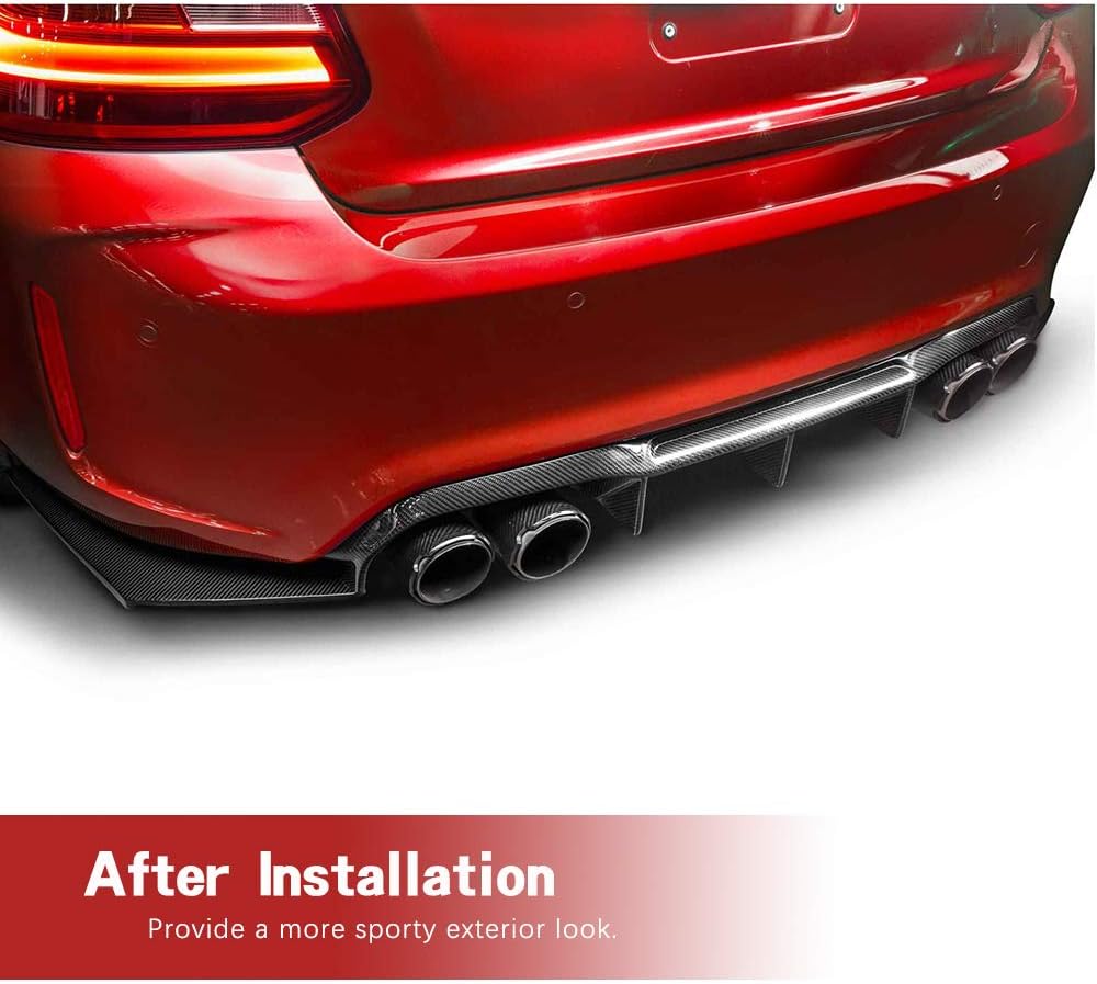 Carbon Fiber Rear Diffuser fits for BMW M2 F87 2016-2019 Bumper Cover Lower Lip Spoiler Valance Protector Factory Outlet 3PCS/Set