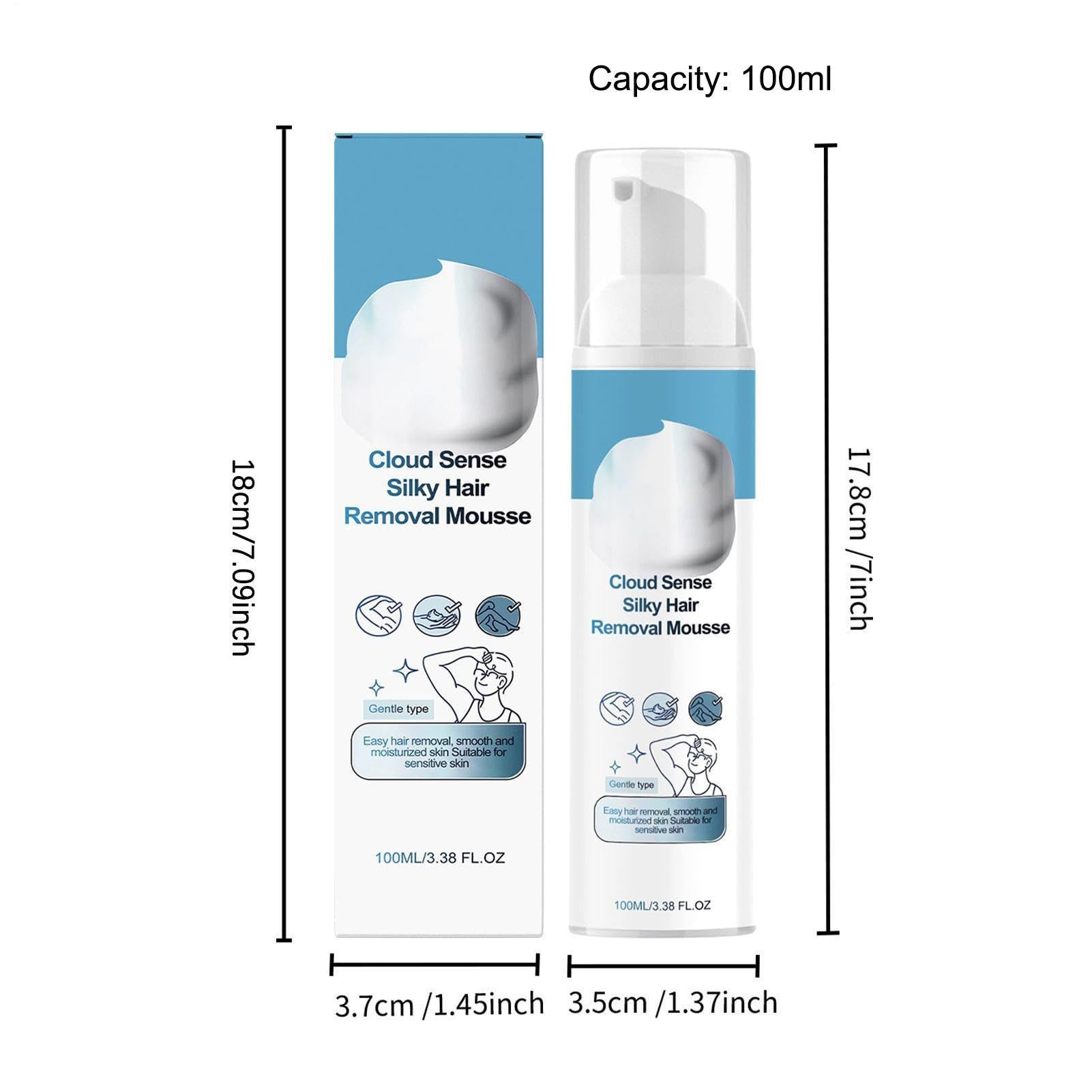 Mus do usuwania włosów, Cloud-Like Depilatory, delikatny spray z formułą łagodzącą, przenośna butelka o pojemności 100 ml, akcesoria do pielęgnacji, gładka pielęgnacja bikini, nóg, ramion, ramion