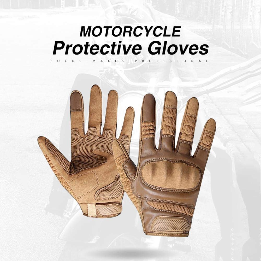 Rękawice motocyklowe, rękawice motocyklowe Rękawice motocyklowe męskie PU skórzane ekrany dotykowe oddychające twarde ochraniacze na kostki Moto Riding Gear Rękawice motocrossowe