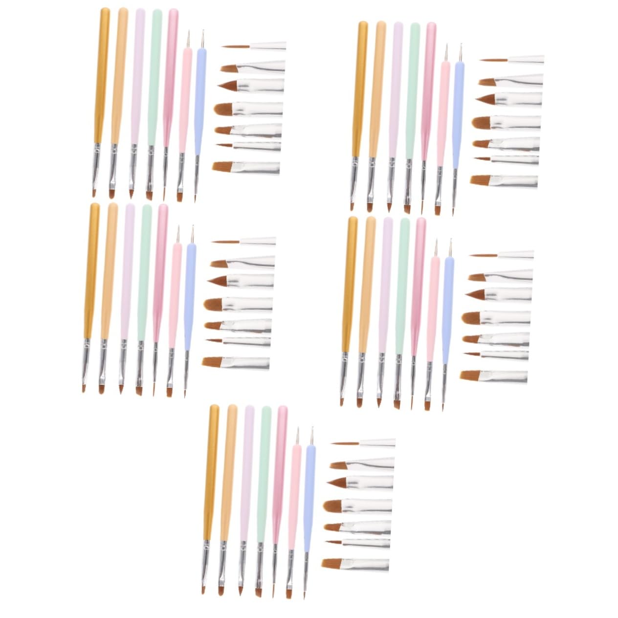 FRCOLOR 35pezzi Pennelli Per Nail Art Con Manico Strumenti Per Disegni Unghie Per Manicure e Decorazioni Personalizzate