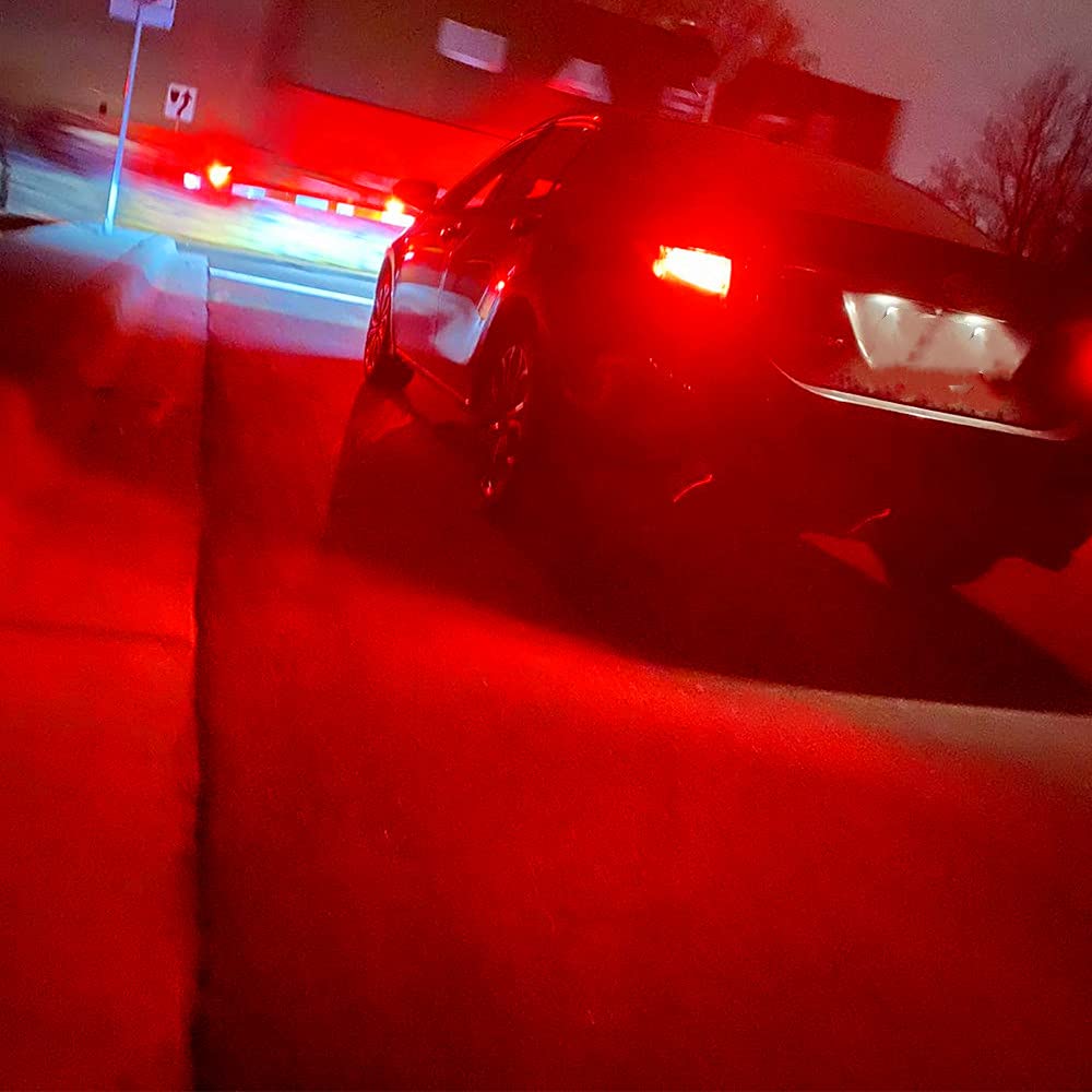 Car-EyeQ 2800 Lumens T20 Wedge 7440 7443 LED Bulbs, Rear Turn Signal, Brake, Tail Lights Replacement, Pure Red Xtreme Super Bright W21W 7440LL 7444 7443LL 7444KK 7443KX Lamps Upgrade