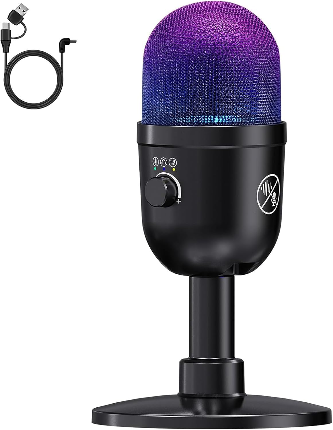 USB Microphone for PC – Computer Gaming Mic with RGB Lighting for PS 4&5,Dual Audio Mixing,Mute,Headphone Output,192KHz/24Bit Hi-Fi Condenser Microphone for Streaming,Singing,Podcast Recording USB Microphone for PC – Computer Gaming Mic with RGB Lighting for PS 4&5,Dual Audio Mixing,Mute,Headphone Output,192KHz/24Bit Hi-Fi Condenser Microphone for Streaming,Singing,Podcast Recording