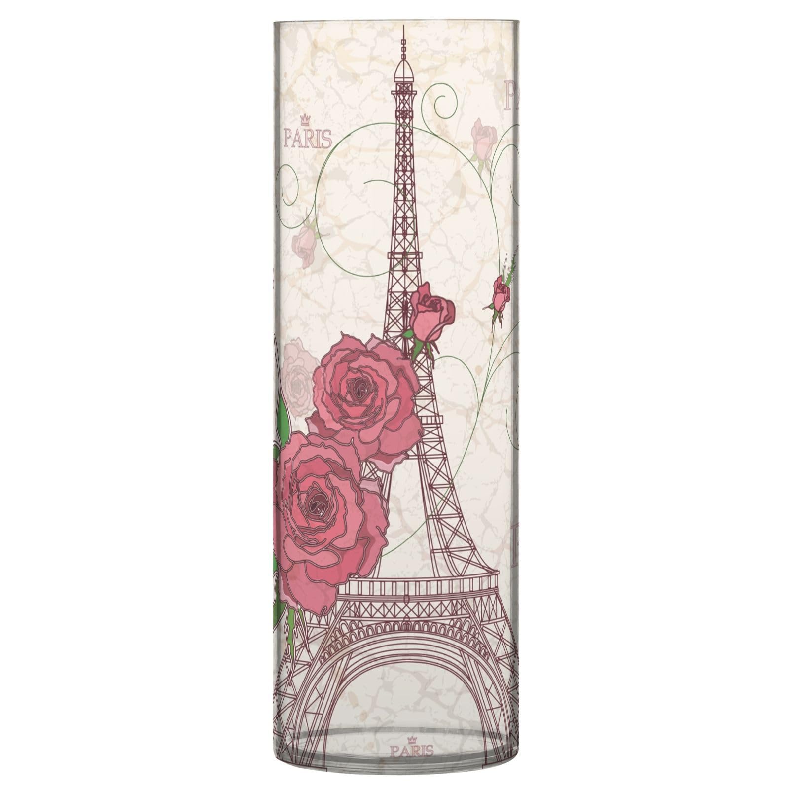 4 set – Pretty torre Eiffel sottobicchiere – Paris France Pink Roses Flower Gift # 14816