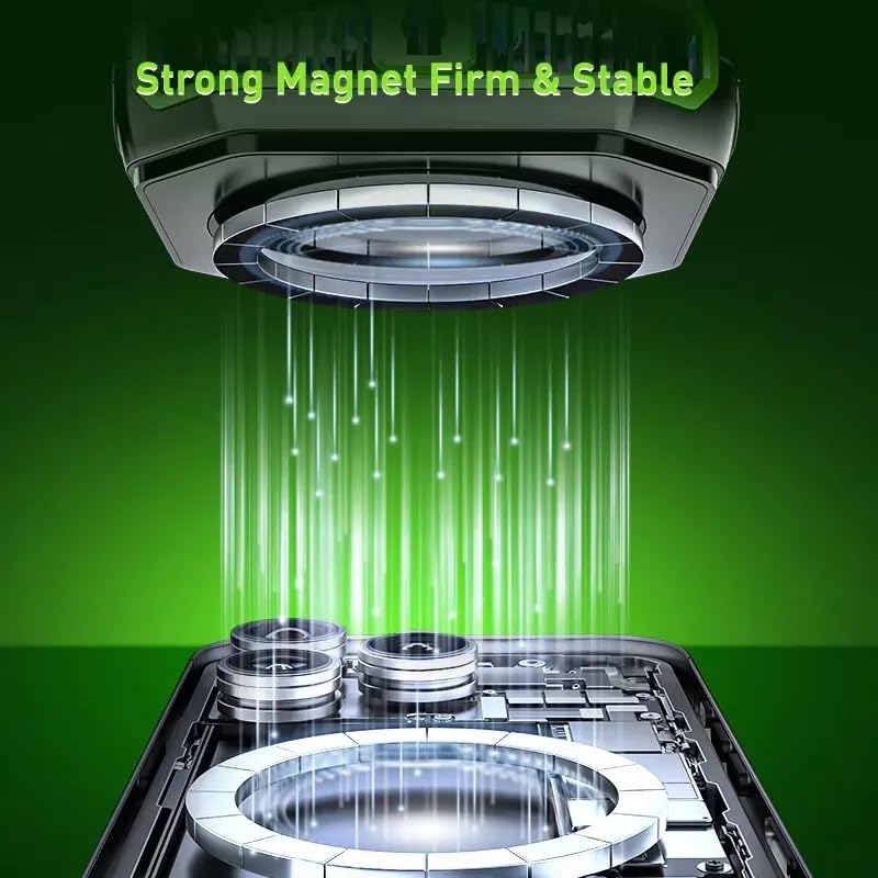 Image of Cubonic Frostrix Instant Frost Mobile Cooler with AI Cooling Mode, Real-Time Temperature Display, 1 Button Control, RGB Lighting, Magnetic /Clip Mount /Metal Plate, Ultra-Quiet Fan for Phone /Tablet