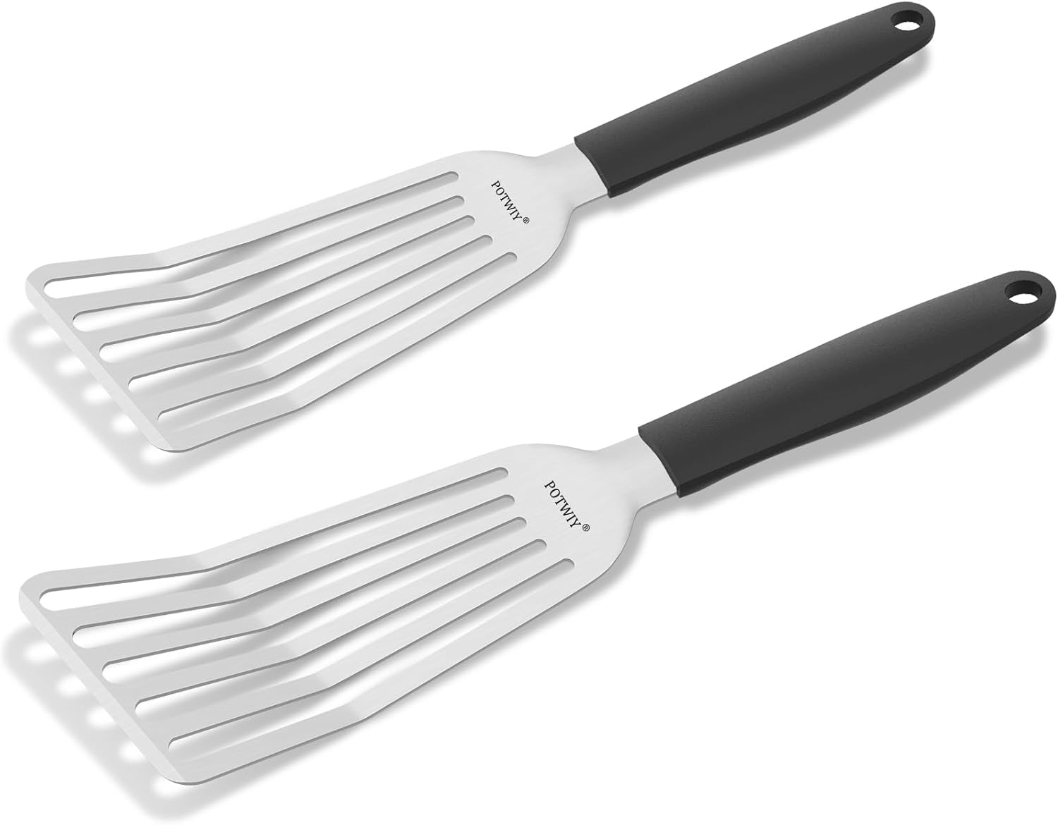 Fish Spatula Stainless Steel, 2 Pcs Metal Spatula Set for Kitchen and Grilling, Slotted Turner with Silicone Handle for Cast Iron Skillet, Cooking Utensils for Fish, Burger, Egg, 13.5″ & 11.6″ Fish Spatula Stainless Steel, 2 Pcs Metal Spatula Set for Kitchen and Grilling, Slotted Turner with Silicone Handle for Cast Iron Skillet, Cooking Utensils for Fish, Burger, Egg, 13.5″ & 11.6″
