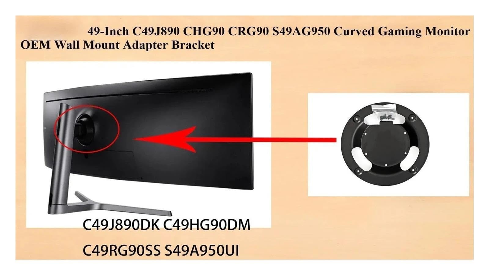 OEM C49HG90DMK C49HG90DMN C49HG90DMU C49HG90DMR C49HG90DMM C49HG90DME C49HG90DMC Soporte Adaptador De Montaje En Pared For Pantalla BN96-42913A Accesorios De Soporte