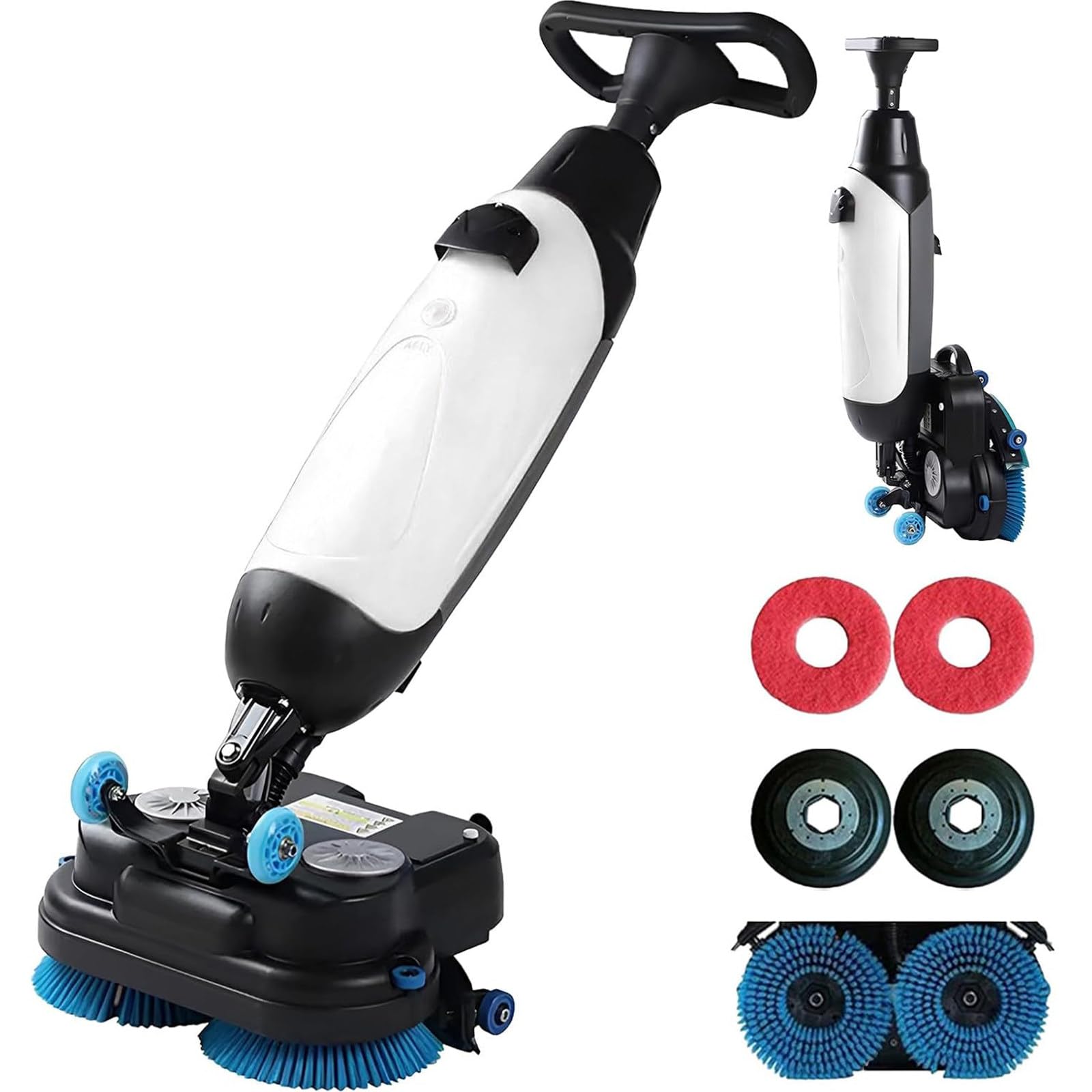 Scrubber professionale per pavimenti, senza fili, 2 spazzole motorizzate, serbatoio da 5,5 l, pulizia profonda 360 giri/min per pavimenti duri e piastrelle