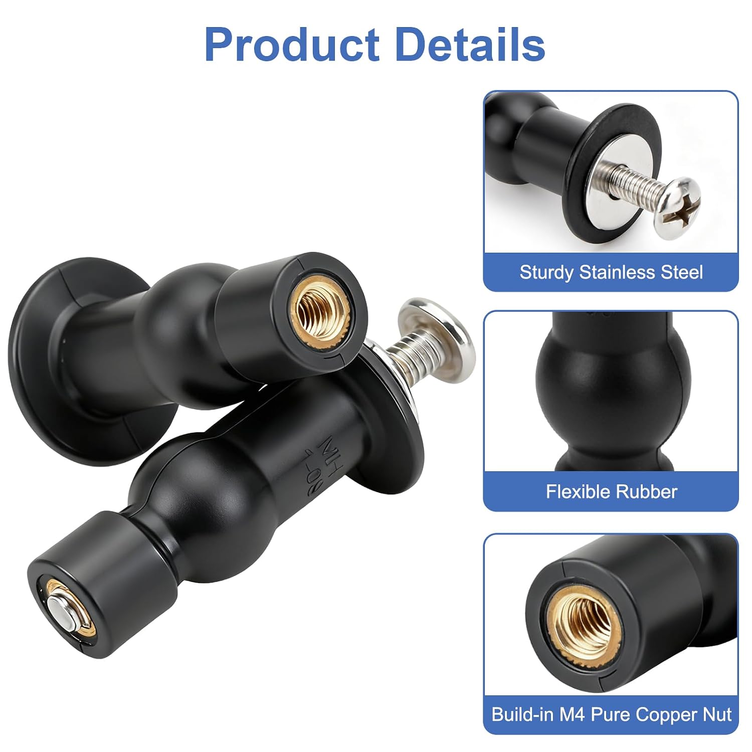 EEEKit Toilet Seat Bolt Kit 9mm Compatible with Kohler San Rafael 3466 3467 3384, 6PCS Toilet Seat Top Fixing Parts Replace K-85040 K-84999