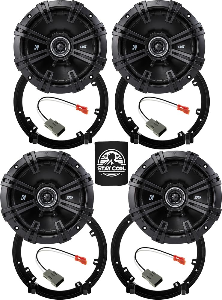 KICKER Speakers 6.5 inch for Acura ILX 2013-2022 Upgrade Kit - 4 Pack of DS Series with Adapters and Harness, Coaxial 6 1/2 Car Audio Front and Rear