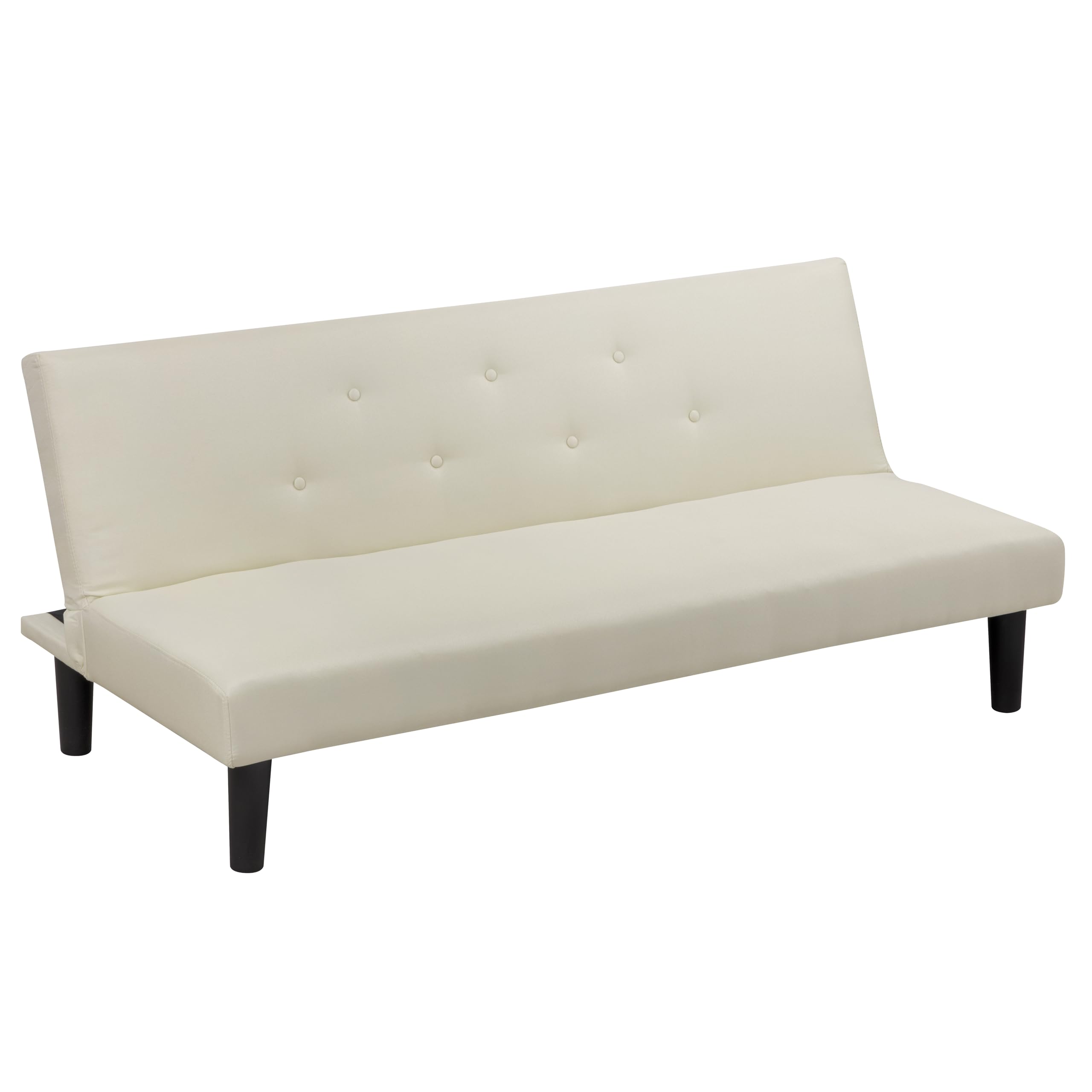 Baroni Home Sofá Cama 3 Plazas Tejido Convertible en Cama Acolchada, Sofá Reclinable con Patas de Plástico para Salón, Habitación de Invitados, Apertura 93 cm, 167x70x77 cm, (Crema)