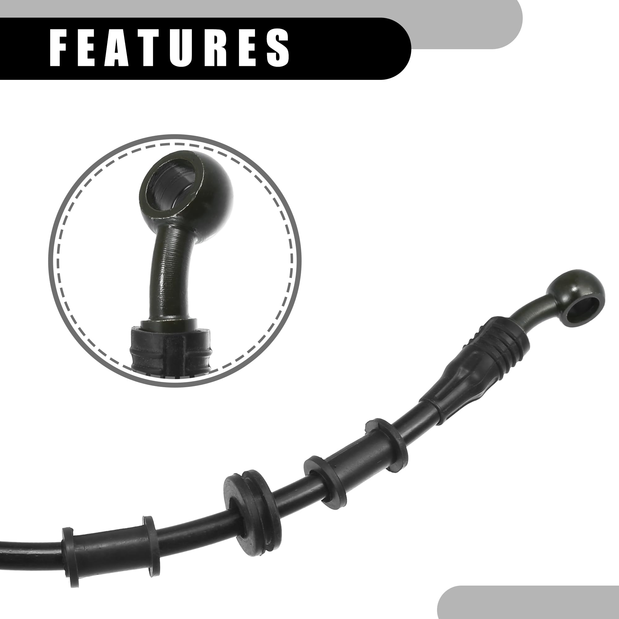 1 Set 80cm 31.50" Manguera de Freno Hidráulico Universal para Motocicletas - para Motocross y Motos de Tierra 28 Grados Trenzado Duradero - Acero Inoxidable Negro