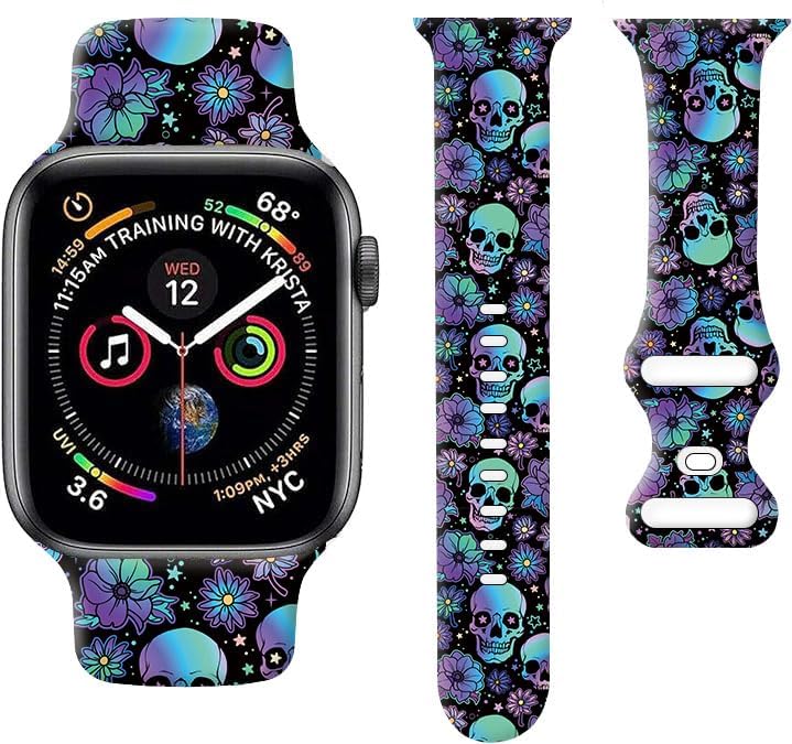 Sport Watch Bands Compatible with Apple Watch Band 38mm 40mm 41mm for Women Men, Adjustable Soft Silicone Replacement Smartwatch Wristband for iWatch Series 7 6 5 4 3 2 1 SE