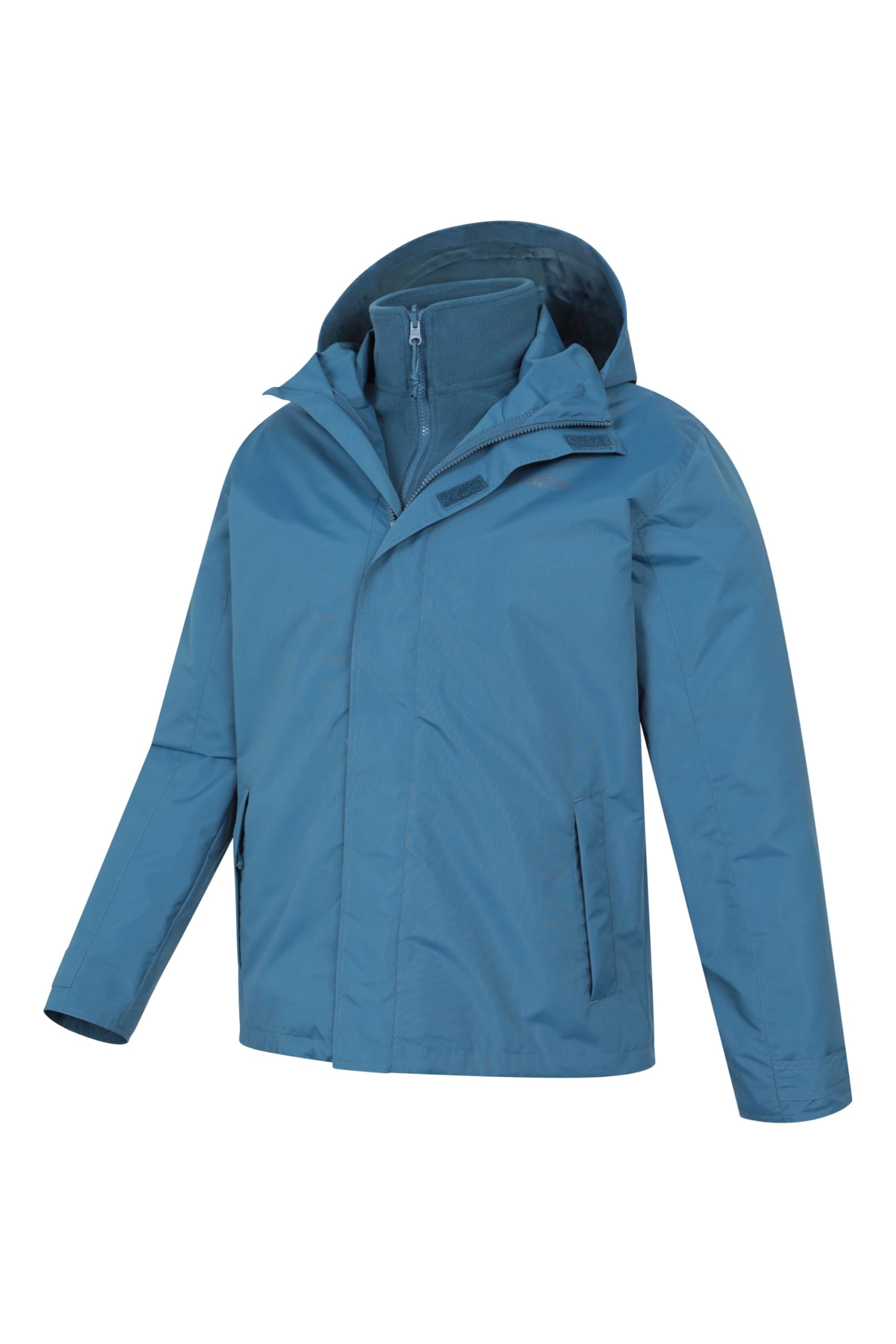 Mountain Warehouse Fell Veste 3 en 1 Hydrofuge pour Homme - Manteau à Capuche, Veste de Pluie, Doublure Polaire intérieure Amovible - Printemps été, Randonnée, Sport