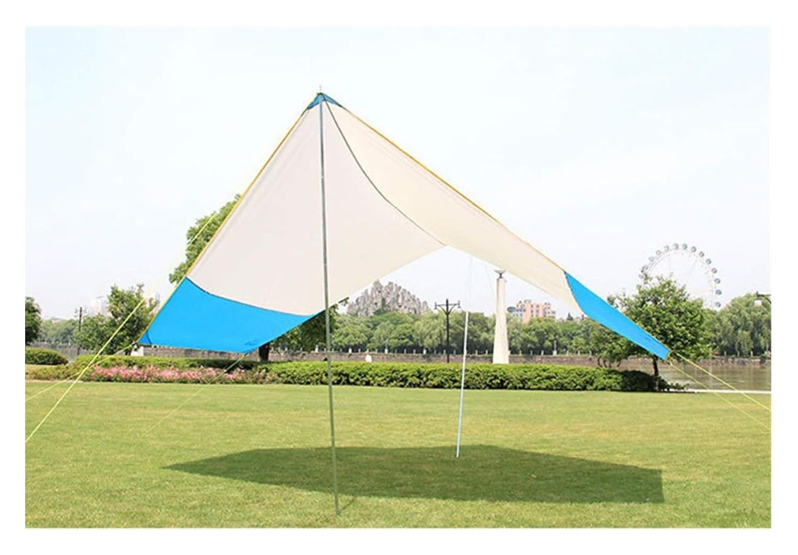 Camping Tarp Outdoor Awning Canopy Sunshade Beach Tent Tarpaulin For Hiking Fishing Picnic(Blu)