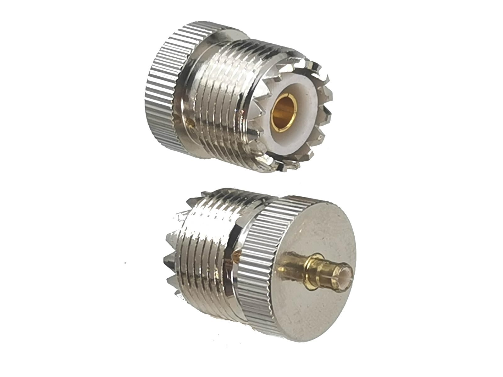 FonFou 2pcs Connector Adapter UHF SO239 Female Jack To MCX Male Plug RF Coaxial Converter Straight