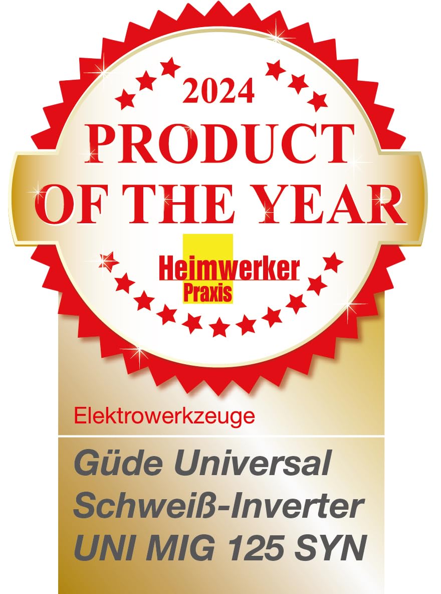 Güde Universalschweissgerät Uni-Mig 125 SYN (230 V, 4 in 1, 120 A max. Schweißstrom, 20-120 A Regelber., inkl. Elektrodenhalter, Schlauchpaket, Masseklemme, Schlackenhammer, Schweißschild & Fülldraht)
