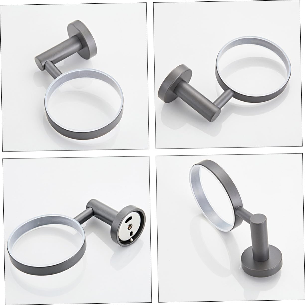 Escobilla de Baño Pared con Mango y Base de Vidrio Esmerilado Soporte Montado Pared para Limpieza Higiénica de Inodoro y Urinario Práctico Juego de Accesorios para Hogar