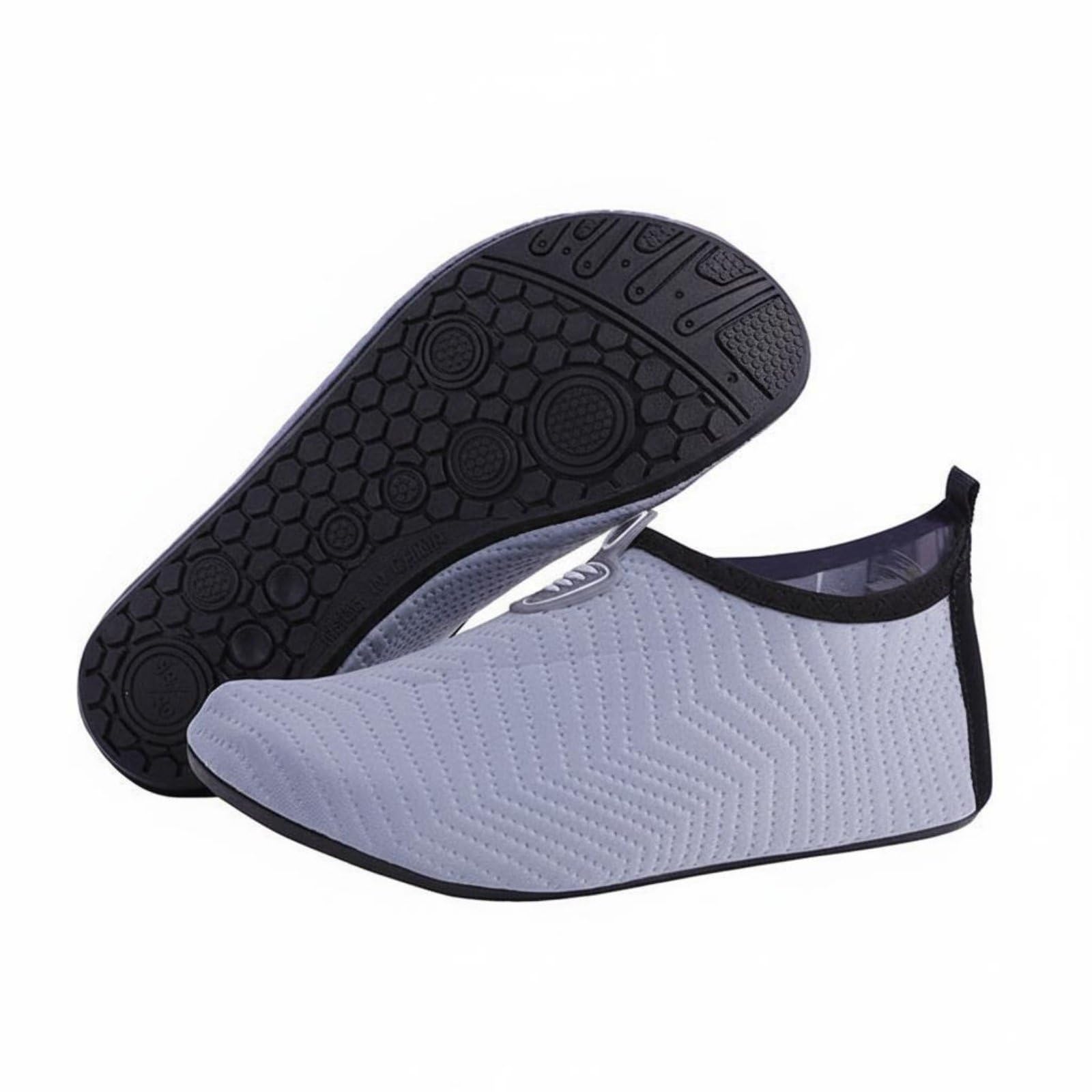 Breathable Quick-Dry Water Shoes Amphibious Non-Slip Aqua Socks Puncture Resistant Non-Slip Beach Shoes Packable for Men, Women, Swimming, Diving, Surfing, Kayaking, Gray, XL-image-21