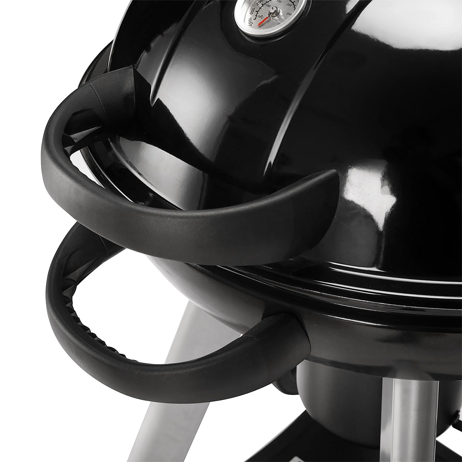 TAINO NEO Holzkohle-Kugelgrill mit klappbarem Deckel Kettle-Grill Ø 57 cm Thermometer Schwarz