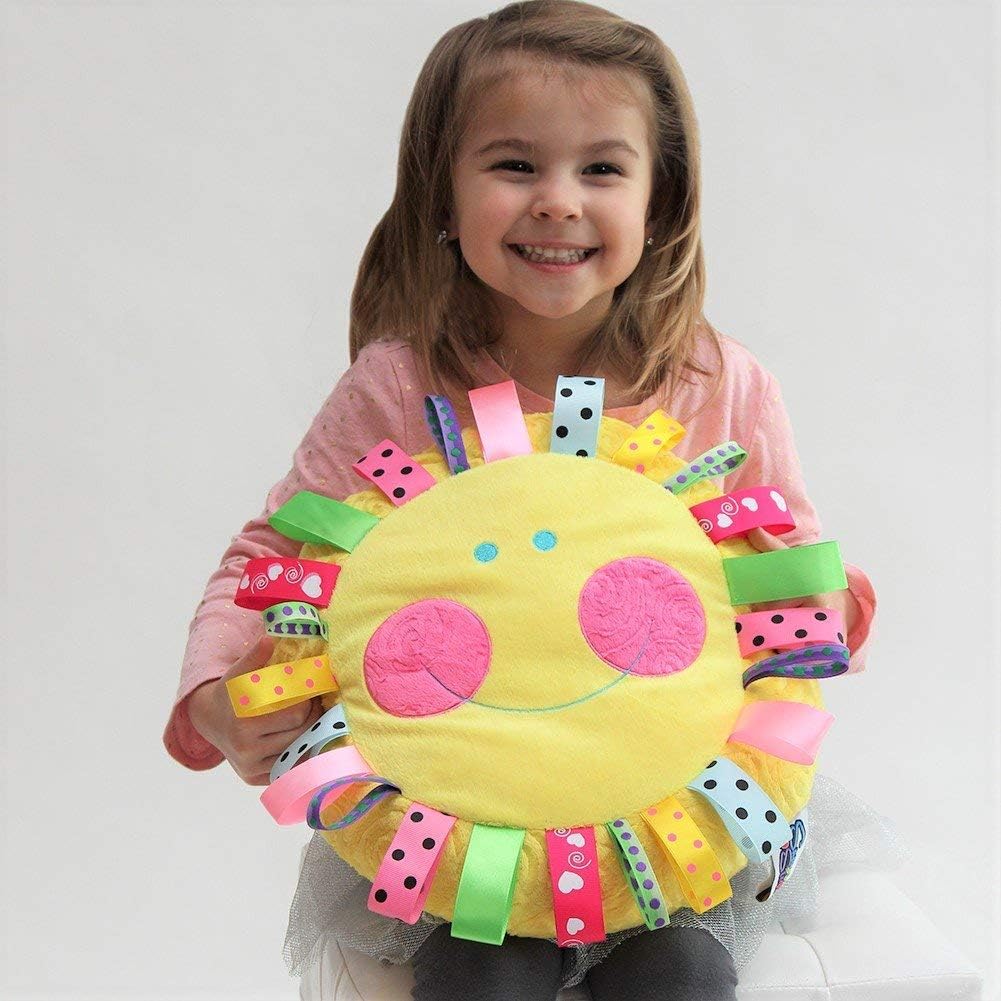 Snuggle Stuffs Hello Sunshine 14" Yellow Plush Throw Pillow