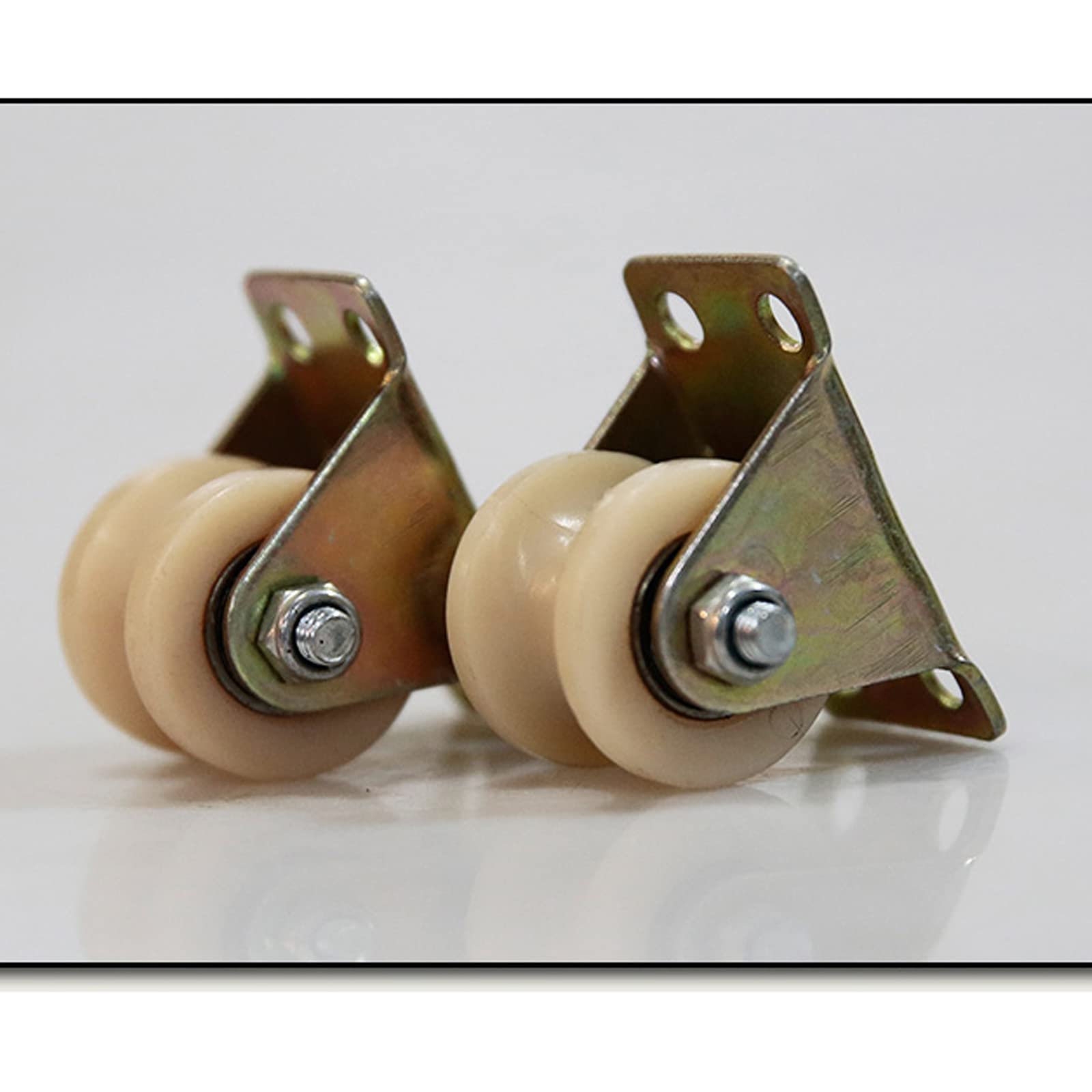 Set di 4 Ruote a U Resistenti in Nylon per Porte scorrevoli, carrelli industriali, binari in Fune Metallica, 100 mm (4 Pollici), Accessori per cancelli scorrevoli