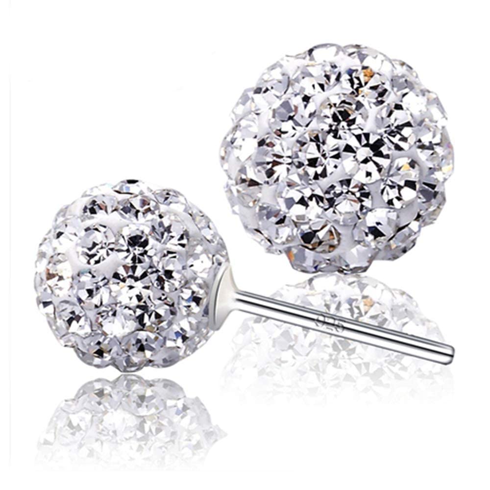 1 para eleganckich kolczyków z rhinestone kolczyki błyszczące diamentowe kolczyki okrągłe stadniny kolczyki biżuteria akcesoria prezent dla dziewcząt kobiet srebrny wysokiej jakości