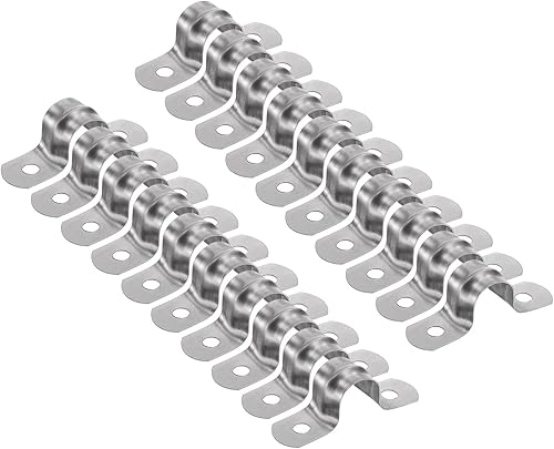 Miniatura 69 de HARFINGTON 10 abrazaderas de conducto de 3/16 pulgadas de 0.197 in, abrazadera de tubo M5 U, correa de tubo rígida de acero inoxidable, soporte