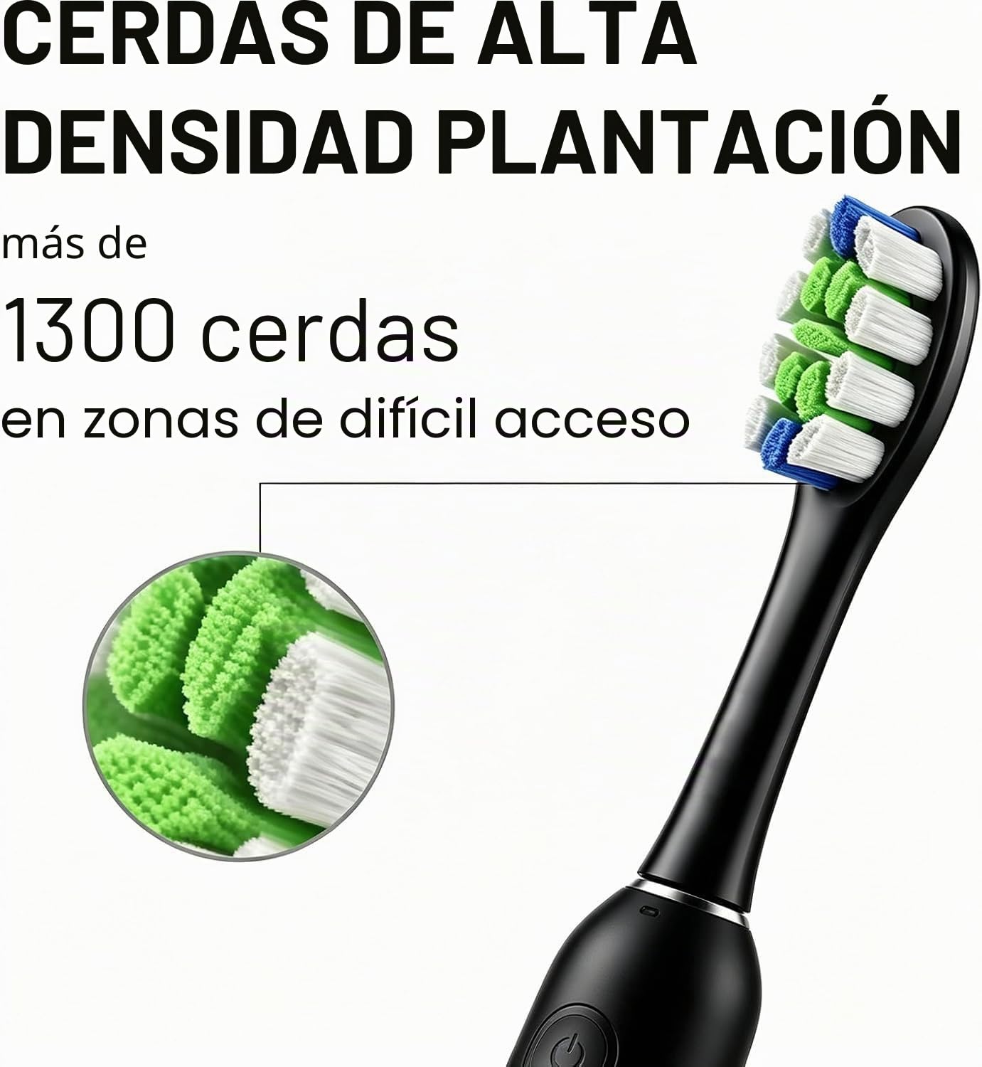Standard Clean Cabezales de cepillo compatibles con el cepillo de dientes eléctrico Oclean, 6 piezas de cabezales para cepillo eléctrico con cerdas DuPont – Negro