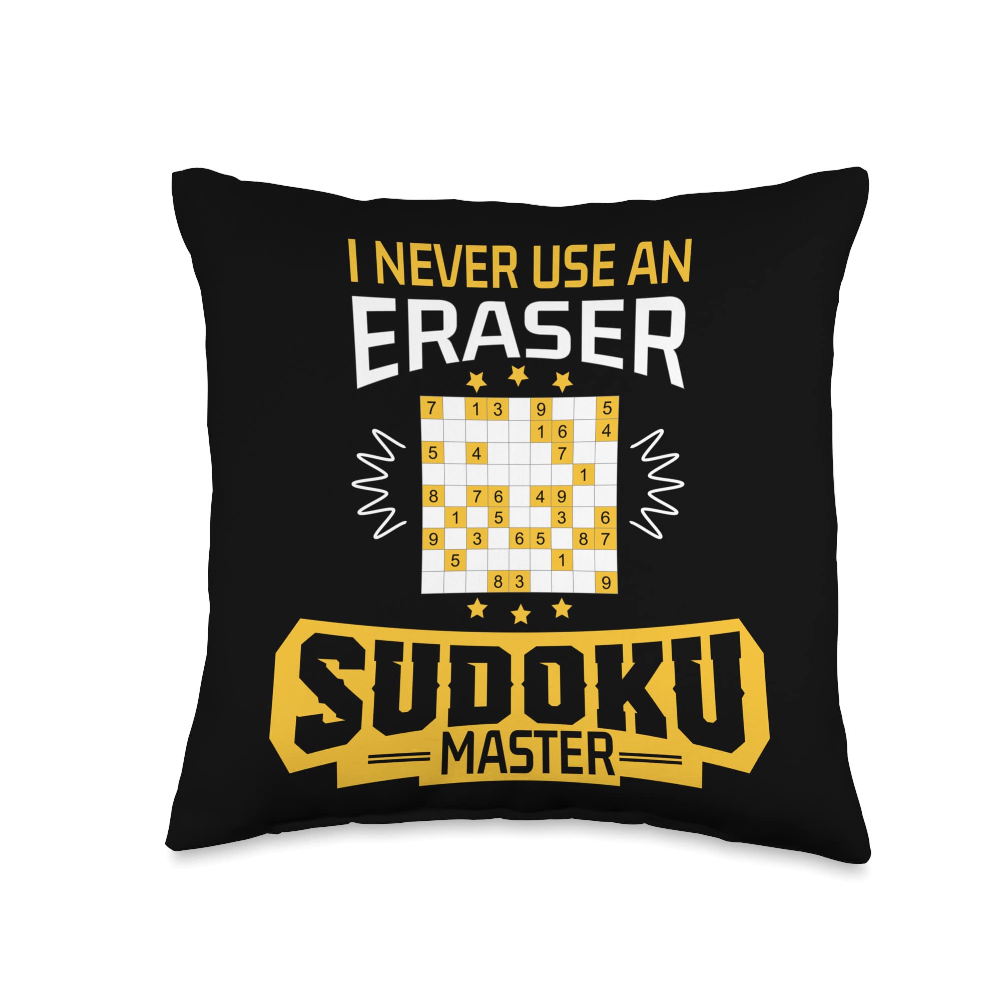 Funny Never Erase Puzzle Master Sudoku Lovers Throw Pillow