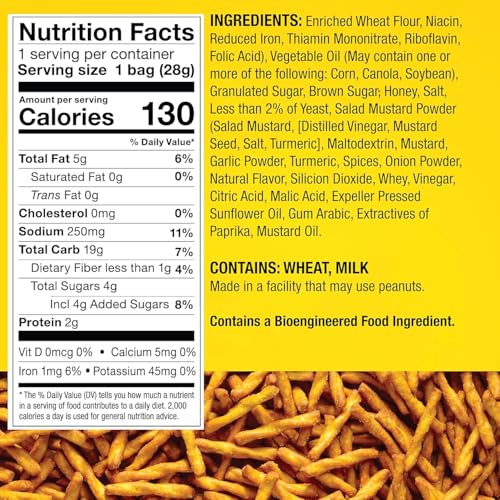 Image of Dot's Homestyle Pretzels Honey Mustard Seasoned Pretzel Twist Snack, 1oz Individually Sized Bag (Pack of 60)