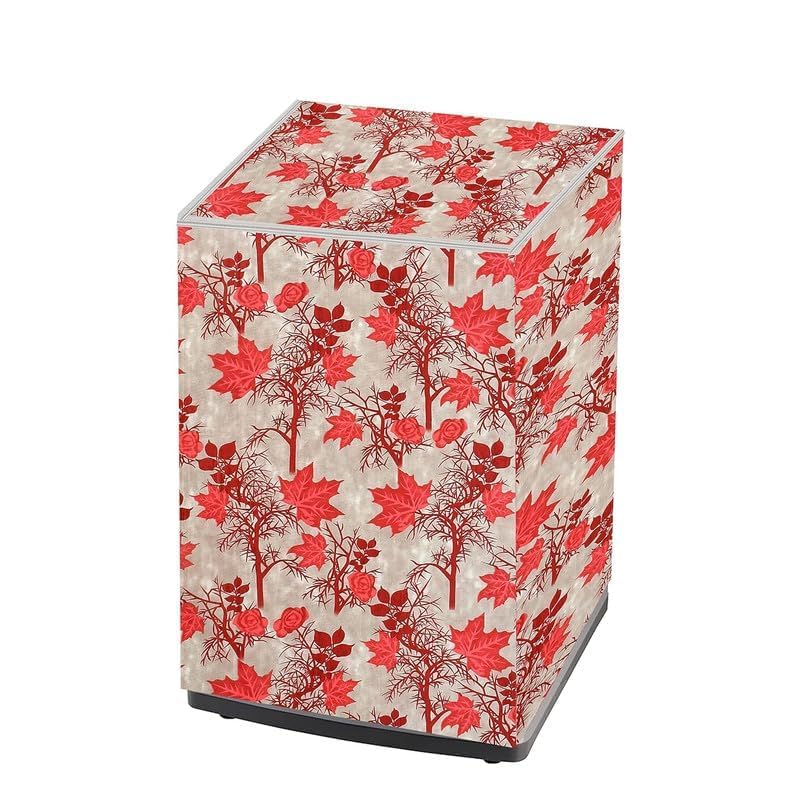 Image of WOAH Top Load Fully Autometic Washing Machine Cover Compatible With ifb samsung bosch whirlpool haier lg and All Brand Universal Size 7kg | 7.5kg | 8kg (Red tree) D