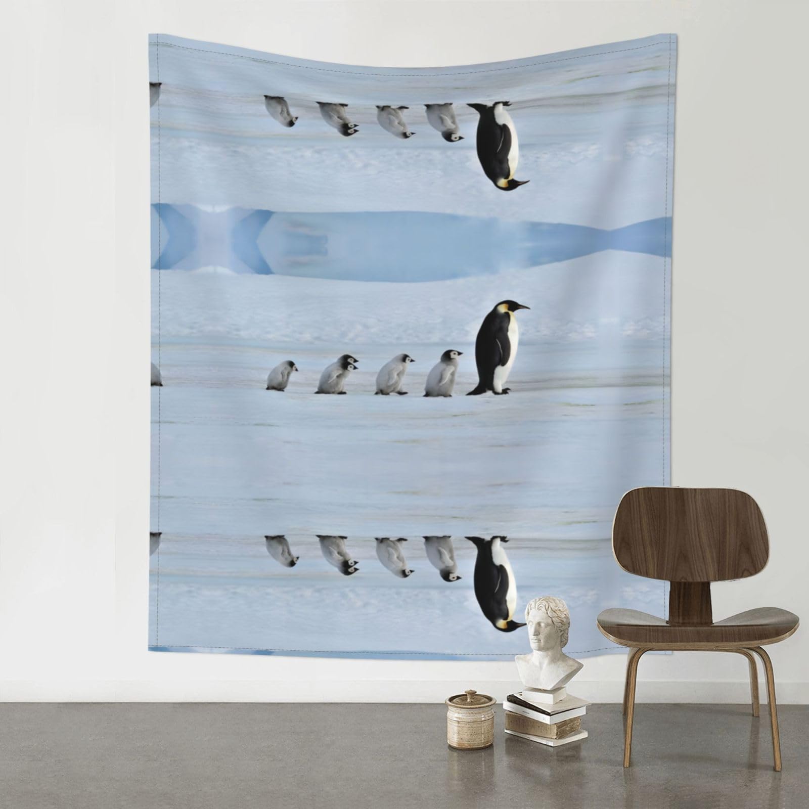YYHWHJDE Five Penguins Prints Wall Tapestry 60x51in - High-Grade Polyester Throw for Dorm Room Decor, Beach Blankets & Home Accent